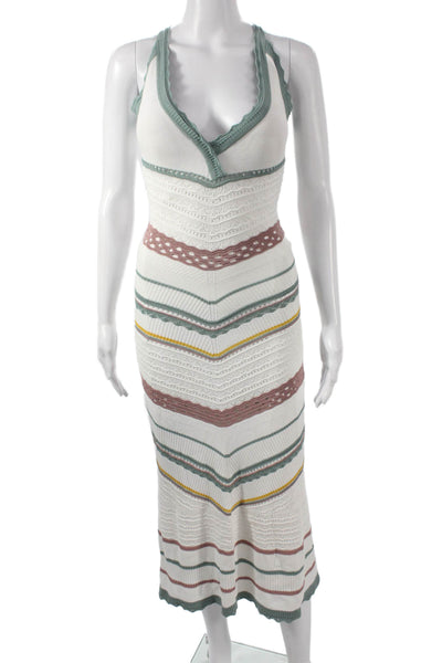 Alexis Womens White Maxi Halter Sleeveless Dress Size XS