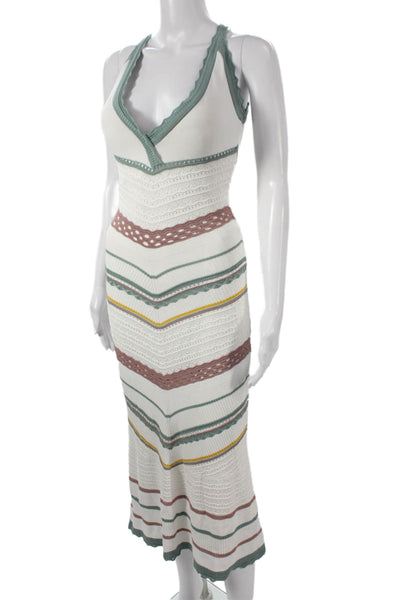 Alexis Womens White Maxi Halter Sleeveless Dress Size XS