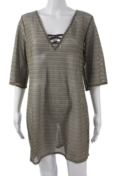 Prima Donna Women Swimwear Cover Up Brown Geometric Polyamide Size S