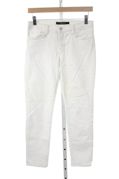 J Brand Women Skinny White Mid Rise Jeans Size 28