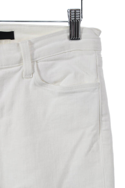 J Brand Women Skinny White Mid Rise Jeans Size 28