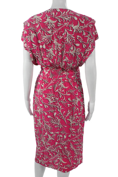 Isabel Marant Etoile Women Fit & Flare Pink Midi V-Neck Dress Size 36