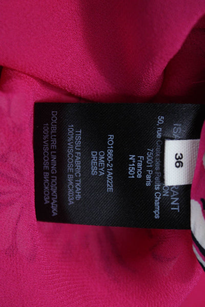 Isabel Marant Etoile Women Fit & Flare Pink Midi V-Neck Dress Size 36