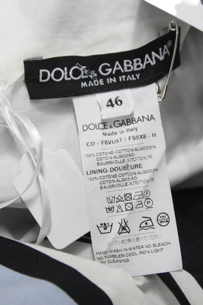 Dolce & Gabbana Women Black Striped Square Neck Sleeveless Jumpsuit Size 46