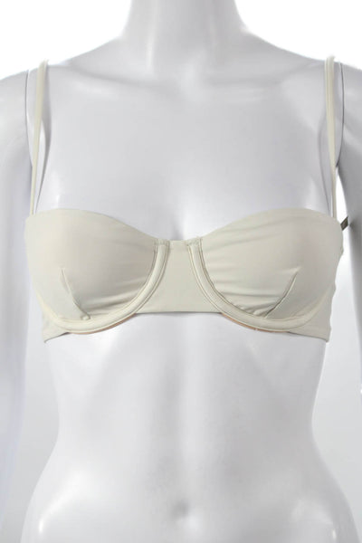 J Crew Women Swimwear Bikini Top Ivory Recycled Polyamide Size XS