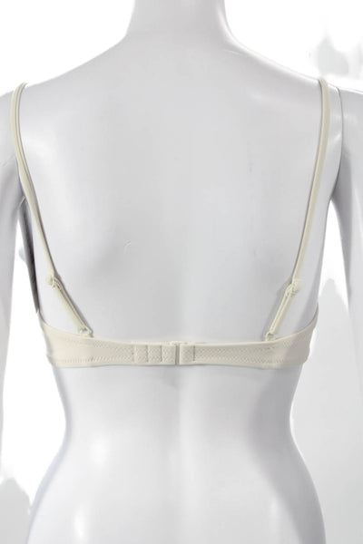 J Crew Women Swimwear Bikini Top Ivory Recycled Polyamide Size XS