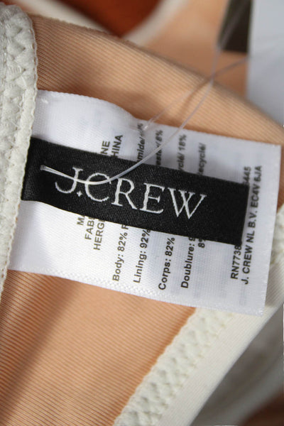 J Crew Women Swimwear Bikini Top Ivory Recycled Polyamide Size XS