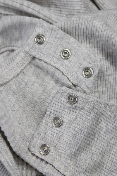Loulou Studio Women Bodysuit Gray Striped Longsleeve Cotton Size XS