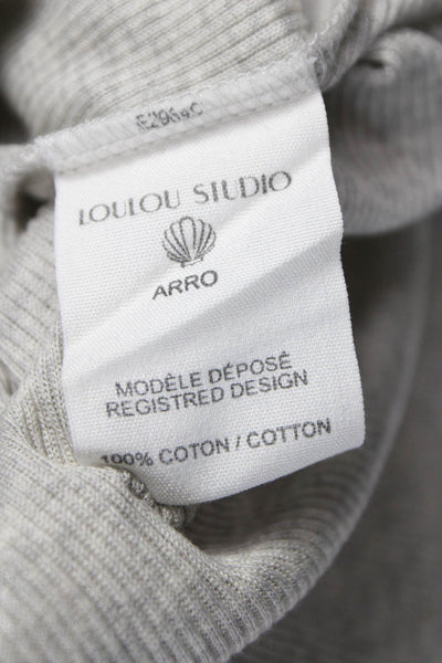 Loulou Studio Women Bodysuit Gray Striped Longsleeve Cotton Size XS
