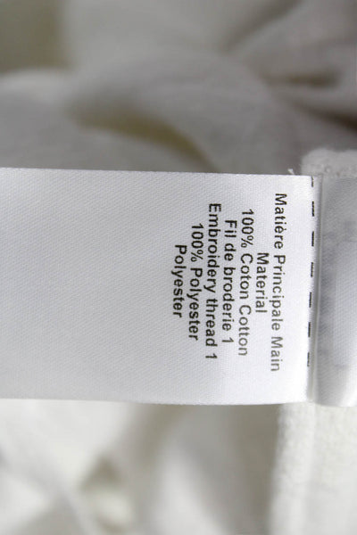 Marant Etoile Womens White Cotton V Neck Tunic 3/4 Sleeve Size 34