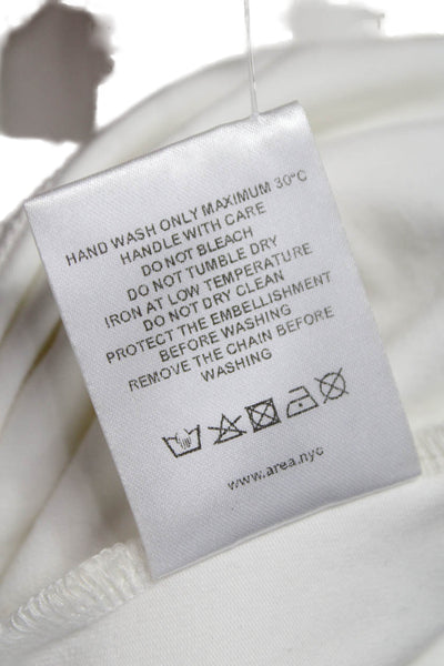 Area Womens Basic Square Neck Tank White Cotton Sleeveless Size XS
