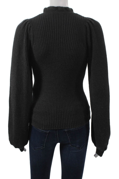 Ulla Johnson Women Pullover Baby Alpaca Mock Neck Long Sleeve Gray Size PP