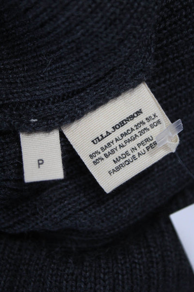Ulla Johnson Women Pullover Baby Alpaca Mock Neck Long Sleeve Gray Size PP