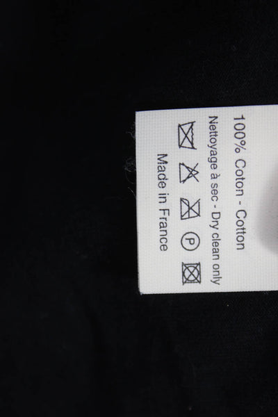 Lanvin Women Basic T-Shirt Black Cotton Round Neck Short Sleeve Size M