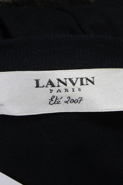 Lanvin Women Basic T-Shirt Black Cotton Round Neck Short Sleeve Size M
