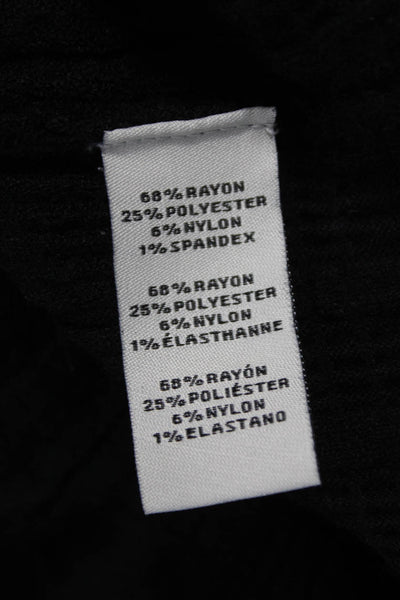 Metric Knits Women Black Rayon Collared Solid Long Sleeve Cardigan Size S
