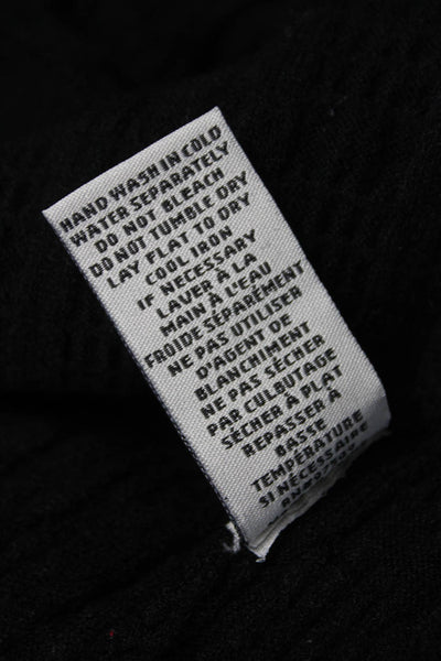 Metric Knits Women Black Rayon Collared Solid Long Sleeve Cardigan Size S