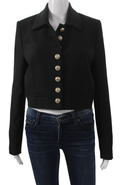 Generation Love Women Black Military Jacket Blazer Long Sleeve Button Size S