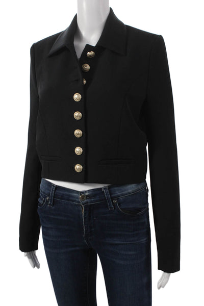 Generation Love Women Black Military Jacket Blazer Long Sleeve Button Size S