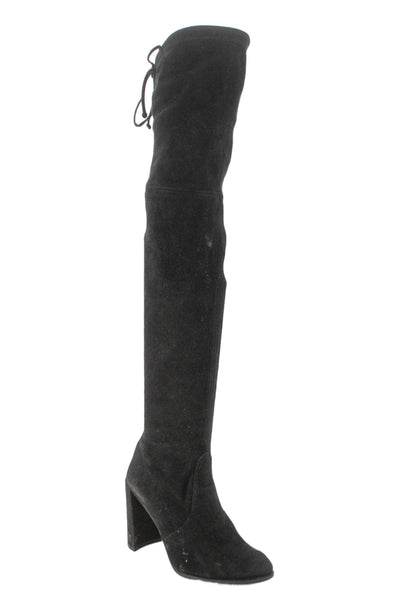 Stuart Weitzman Womens Suede Over The Knee Boots Black Size 5 Medium