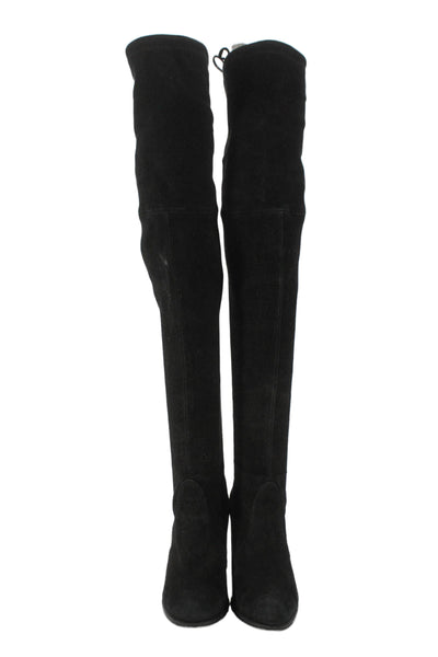 Stuart Weitzman Womens Suede Over The Knee Boots Black Size 5 Medium