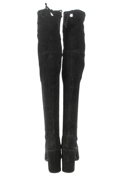 Stuart Weitzman Womens Suede Over The Knee Boots Black Size 5 Medium