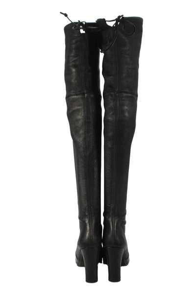 Stuart Weitzman Womens Leather Over The Knee Boots Black Size 5 Medium