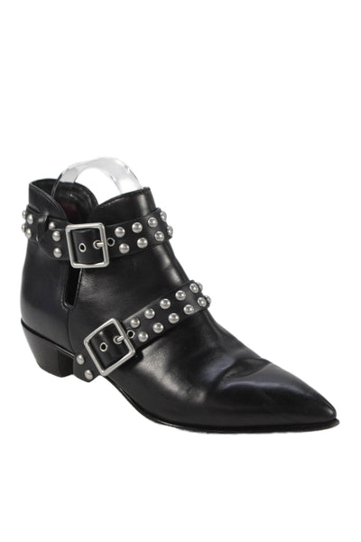 Marc By Marc Jacobs Womens Leather Pearl Ankle Boots Black Size 35.5 5.5