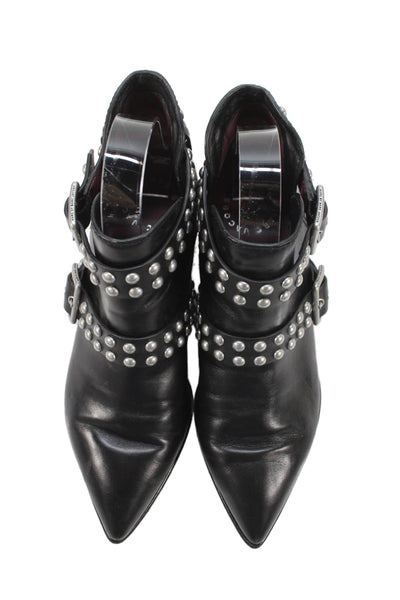 Marc By Marc Jacobs Womens Leather Pearl Ankle Boots Black Size 35.5 5.5