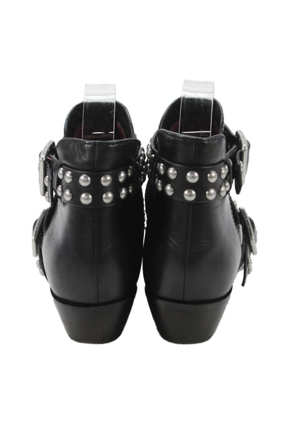 Marc By Marc Jacobs Womens Leather Pearl Ankle Boots Black Size 35.5 5.5