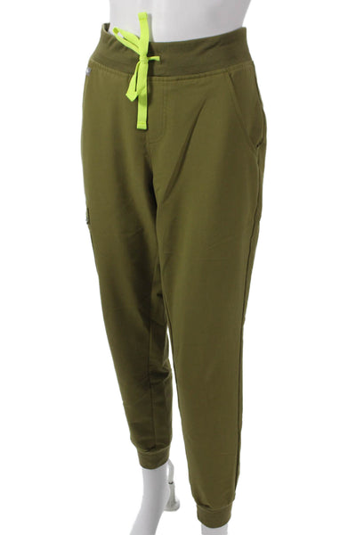 Figs Womens Two Piece Scrub Set Green V Neck Short Sleeve Polyester Size XS