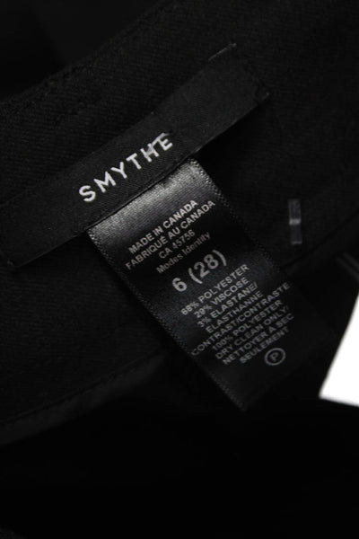 Smythe Womens Dress Pants Black Polyester Zip 32in Inseam Size 28