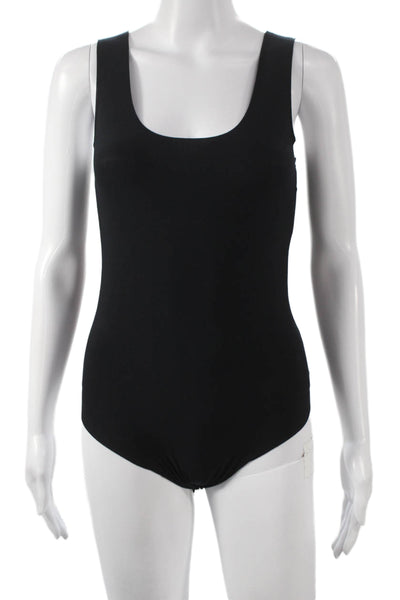 Commando Women One Piece Scoop Neck Sleeveless Micro Modal Bodysuit Black Size S
