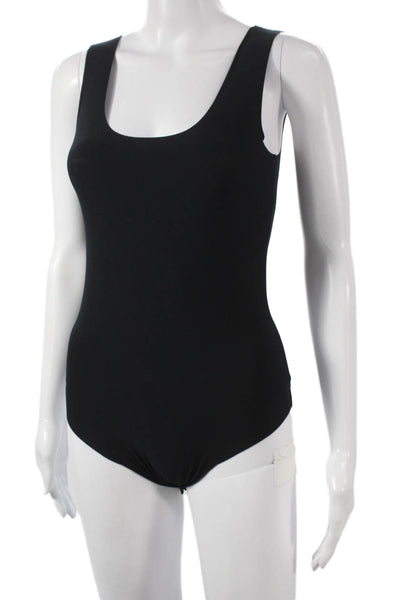 Commando Women One Piece Scoop Neck Sleeveless Micro Modal Bodysuit Black Size S