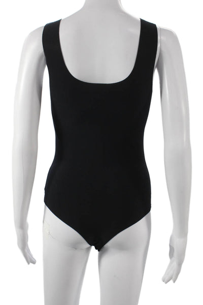 Commando Women One Piece Scoop Neck Sleeveless Micro Modal Bodysuit Black Size S
