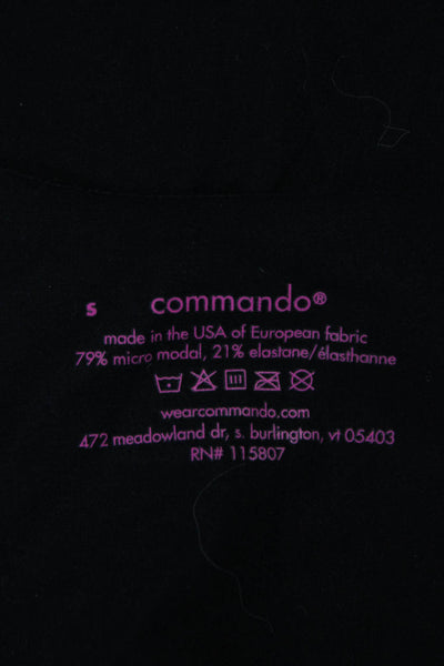 Commando Women One Piece Scoop Neck Sleeveless Micro Modal Bodysuit Black Size S