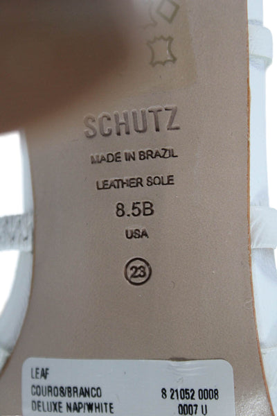Schutz Women's Pointed Toe Strappy Ankle Wrap Sandals White Size 8.5