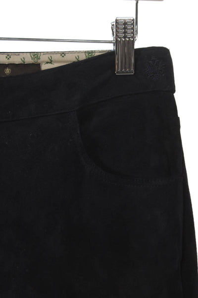 Habsburg Women Suede Blue Solid Pants Size S
