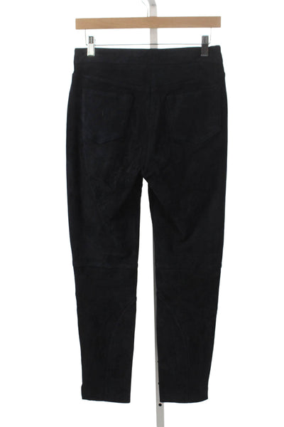 Habsburg Women Suede Blue Solid Pants Size S