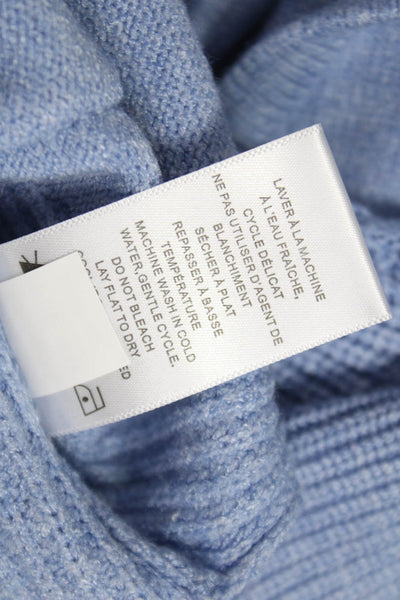 Renuar Women V-Neck Pullover Long Sleeve Blue Viscose Solid Fall Size XS