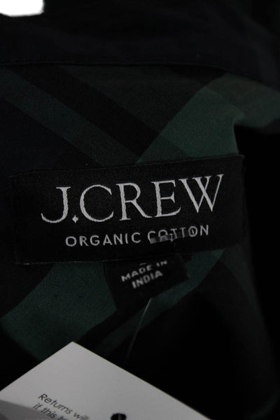 J Crew Womens Plaid Cotton Collared Blouse Button Long Sleeve Size S