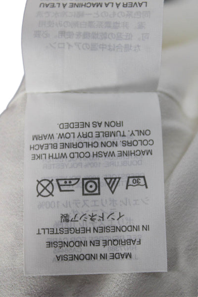 J Crew Womens Sleeveless Crew Neck Basic Blouse White Polyester Button Size 4P