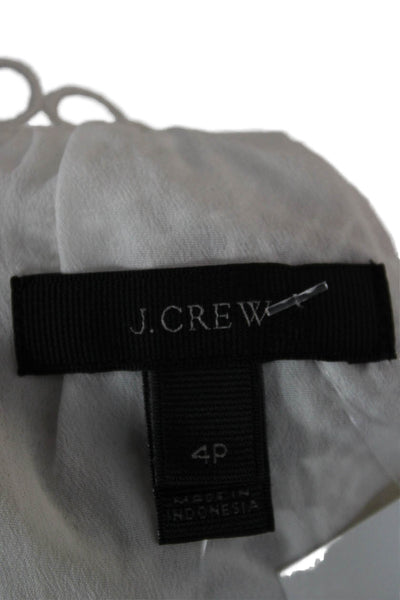 J Crew Womens Sleeveless Crew Neck Basic Blouse White Polyester Button Size 4P