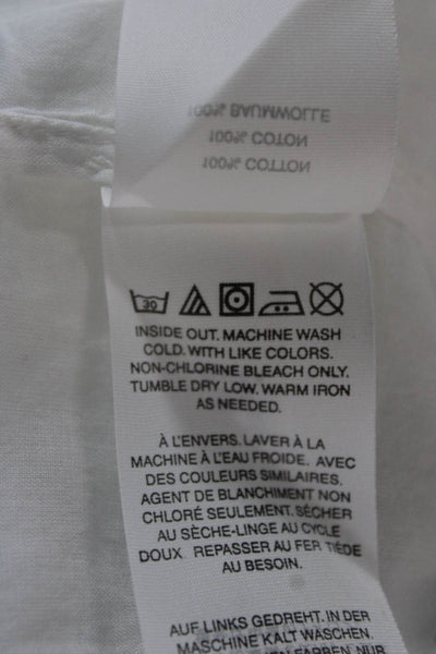 J Crew Women Tunic Cotton V-Neck White 3/4 Sleeve Size XS