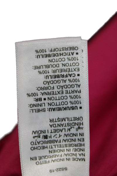 The Drop Womens Sundress Pink Square Neck Sleeveless Knee Length Cotton Size XS
