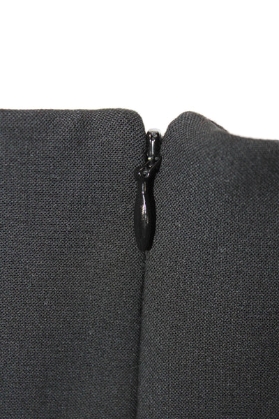 J Crew Women Black Sheath Dress Square Neck Sleeveless Knee Length Zip Size 4P