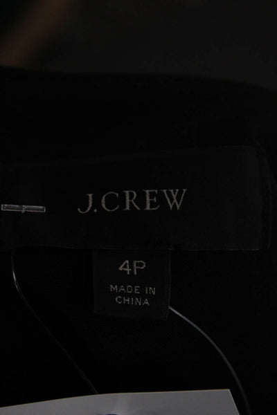J Crew Women Black Sheath Dress Square Neck Sleeveless Knee Length Zip Size 4P