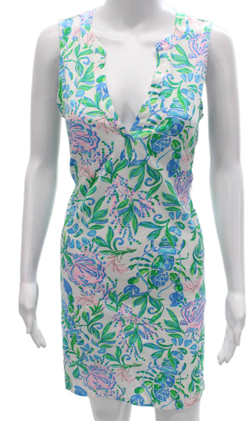 Lilly Pulitzer Women Floral V-Neck Sleeveless Shift Dress Multicolor Size S