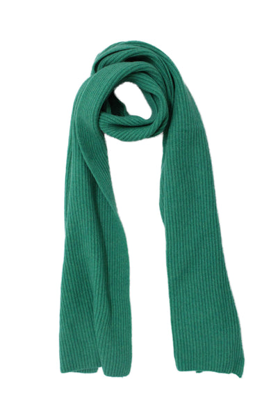 J Crew Womens Cashmere Knitted Scarf Solid Green Size 72"X12"