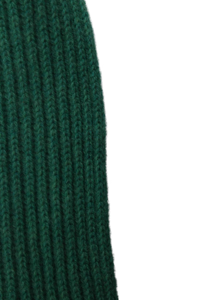 J Crew Womens Cashmere Knitted Scarf Solid Green Size 72"X12"